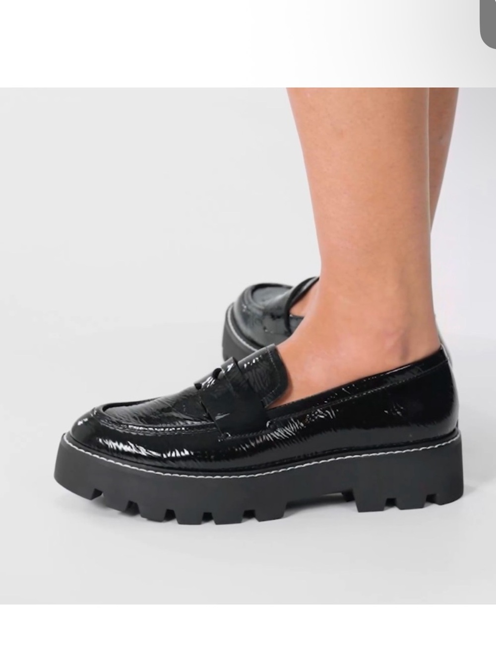 Franco Sarto Balin Patent Leather Lug Sole Chunky Loafers Midnight Blue (Size: 7 - Picture 3 of 16